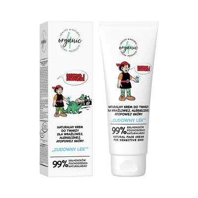 4Organic Kajko i Kokosz , Naturalny krem do twarzy dla wrażliwej, alergicznej, atopowej skóry`Cudowny lek`