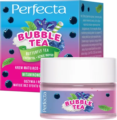 Perfecta Bubble Tea, Butterfly Tea, Erytrytol + Dzikie Indygo, Krem matująco-regenerujący