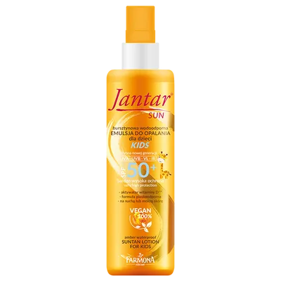 Jantar Sun, Kids, Bursztynowa wodoodporna emulsja do opalania dla dzieci SPF50+