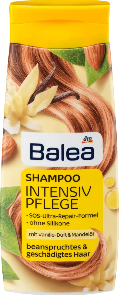 Balea Intensiv Pflege, Shampoo (Szampon regeneracyjny z wanilią i olejkiem migdałowym)