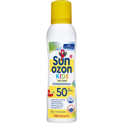 SunOzon Kids,  Sonnenspray Anti Sand LSF 50 (Spray przeciwsłoneczny dla dzieci SPF 50 (nowa wersja))