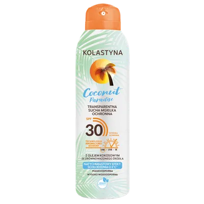 Kolastyna Coconut Paradise, Transparentna sucha mgiełka ochronna SPF 30 (stara wersja)