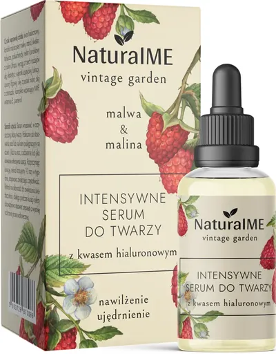 NaturalME Vintage Garden, Malwa & Malina, Intensywne serum do twarzy z kwasem hialuronowym