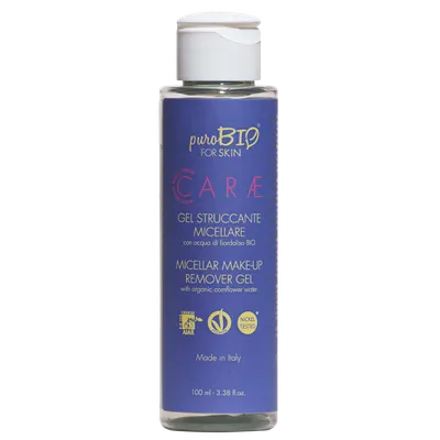 puroBIO cosmetics CARÆ, Gel Micellare con Acqua di Fiordaliso Bio (Żel micelarny do demakijażu twarzy)