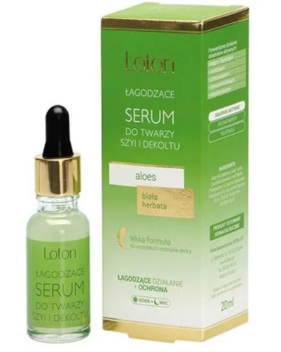 Loton Spa & Beauty, Łagodzące serum do twarzy, szyi i dekoltu z aloesem