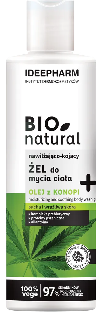 Instytut dermokosmetyków Ideepharm Sp. z o.o. Bio Natural, Nawilżająco-kojący żel do mycia ciała do skóry suchej i wrażliwej