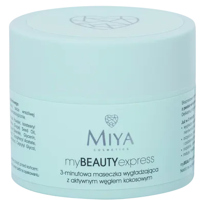 Miya Cosmetics myBEAUTYexpress, 3-minutowa maseczka wygładzająca z aktywnym węglem kokosowym