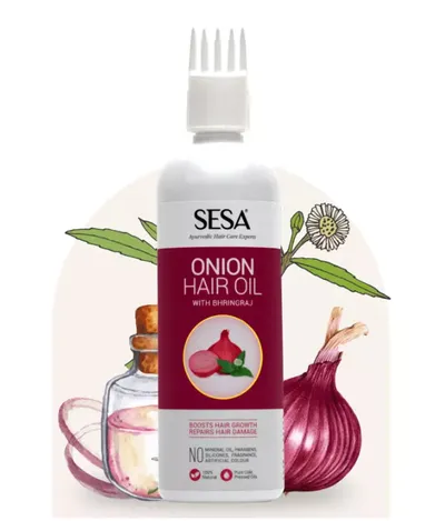 Sesa Onion Ayurvedic Oil (Cebulowy olejek na porost włosów)
