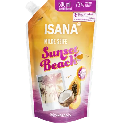 Isana Sunset Beach,  Milde Seife (Delikatne mydło w płynie)
