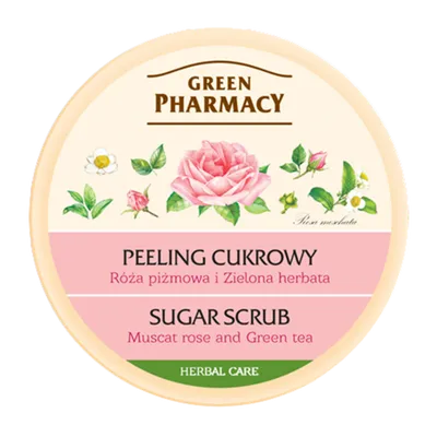 Green Pharmacy Peeling cukrowy `Róża piżmowa i zielona herbata`