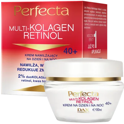 Perfecta Multikolagen Retinol, Krem nawilżający na dzień i na noc 40+