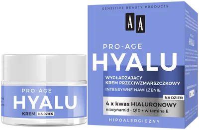 AA Pro-Age Hyalu, Wygładzający krem przeciwzmarszczkowy na dzień