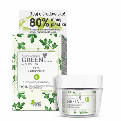 Floslek Green for Skin, Krem z groszkiem na noc `Zielone warzywa`