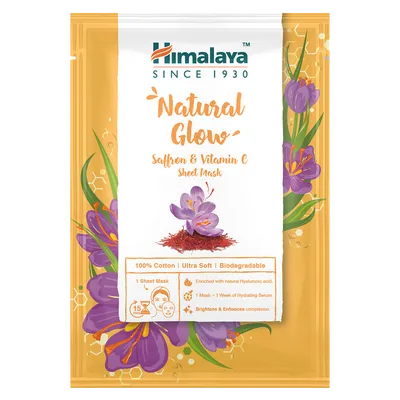 Himalaya Herbals Natural Glow Saffron & Vitamin C Sheet Mask (Maska w płachcie z szafranem i witaminą C)