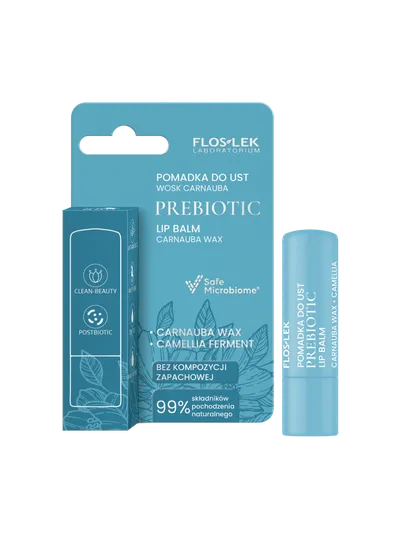 Floslek Prebiotic Lip Care, Wosk Carnauba, Prebiotyczna pomadka do ust