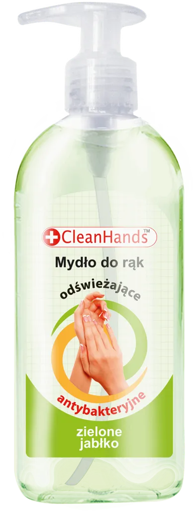 CleanHands Zielone jabłko, Antybakteryjne odświeżające mydło do rąk
