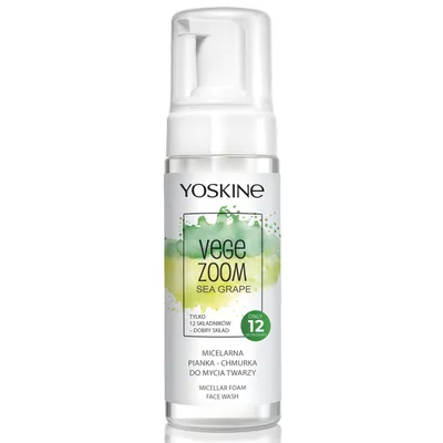 Yoskine Vege Zoom,Sea Grape ,  Micellar Foam Face Wash (Micelarna pianka - chmurka do mycia twarzy)