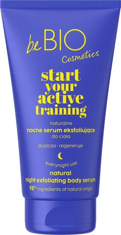 beBIO Start Your Active Training, Naturalne nocne serum eksfoliujące do ciała