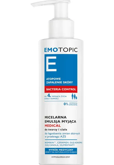 Emotopic Bacteria Control, Micelarna emulsja myjąca `Medical` do twarzy i ciała