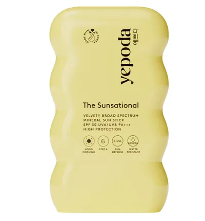 Yepoda The Sunsational, Velvety Broad Spectrum Mineral Sun Stick SPF 30 UVA/UVB PA+++ (Mineralny sztyft przeciwsłoneczny SPF 30 UVA/UVB PA+++)