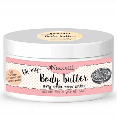 Nacomi Natural Body Butter Fluffy Vanilla Creme Brulee (Masło do ciała  `Waniliowe creme brulee`)