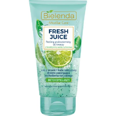 Bielenda Fresh Juice, Detoksykujący peeling gruboziarnisty do twarzy `Sok z limonki + kwas salicylowy`