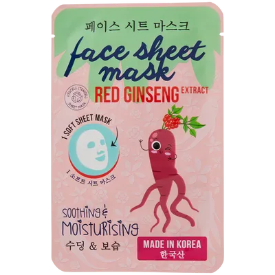 Action Face Sheet Mask Red Ginseng Extract Soothing & Moisturising (Maska do twarzy w płachcie `Ukojenie i nawilżenie`)