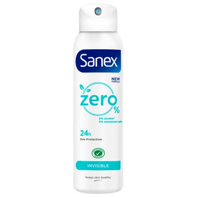 Sanex Zero % Invisible, Deo Protection (Dezodorant w sprayu  `Ochrona przed plamami`)