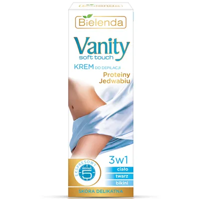 Bielenda Vanity, Soft Touch, Proteiny jedwabiu, Krem do depilacji 3 w 1 do skóry delikatnej