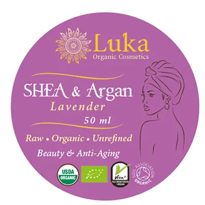 Luka Organic Cosmetics Lawendowe masło do ciała 'Shea & Argan'