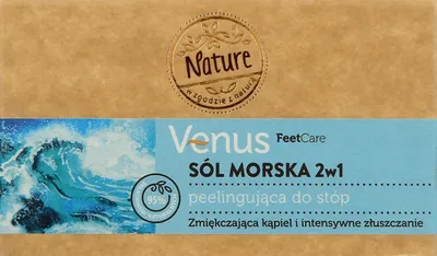 Venus Nature, FeetCare, Peelingująca sól morska do stóp 2 w 1