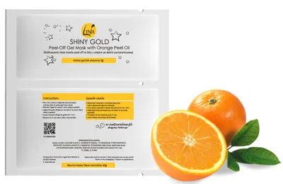 Lynia Shiny Gold, Peel-Off Gel Mask with Orange Peel Oil (Złota maska algowa peel-off w żelu z olejkiem pomarańczowym)