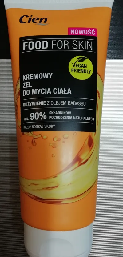 Cien Food for Skin, Kremowy żel do mycia ciała `Odżywienie z olejem babassu`