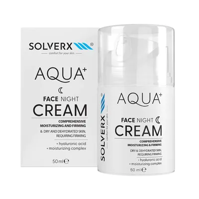 Solverx Aqua+, Face Night Cream (Nawilżający krem do twarzy na noc)
