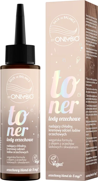 OnlyBio Hair In Balance, Lody Orzechowe, Toner nadający chłodny, kremowy odcień lodów orzechowych