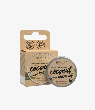 Semilac Nail Care, Nail & Cuticle Butter Coconut & Kukui Oil (Masełko do skórek i paznokci z olejem kokosowym i kukui )