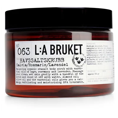 L:A Bruket Body No. 63 Sea Salt Scrub Salvia/Rosmarin/Lavendel (Peeling do ciała z szałwią z rozmarynem i lawendą)
