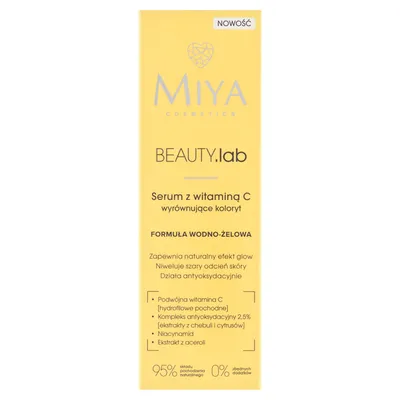 Miya Cosmetics BEAUTY.lab, Serum z witaminą C wyrównujące koloryt (formuła wodno-żelowa)