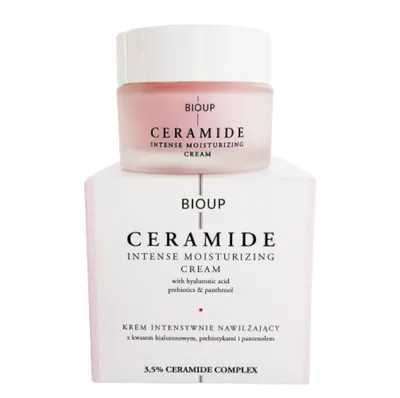 Bioup Ceramide Intense Moisturizing Cream (Krem intensywnie nawilżający z kwasem hialuronowym, prebiotykami i pantenolem)