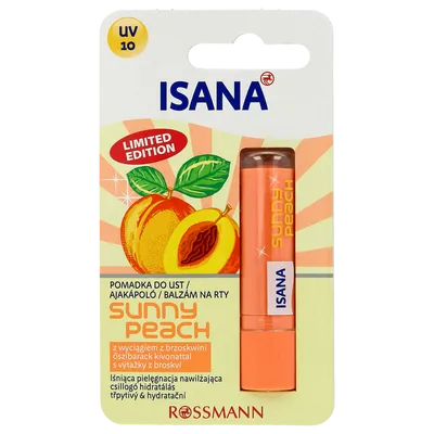Isana Sunny Peach, Pomadka pielęgnacyjna do ust