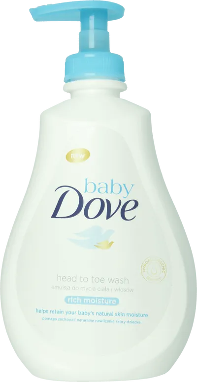 Dove Baby, Rich Moisture, Emulsja do mycia ciała i włosów