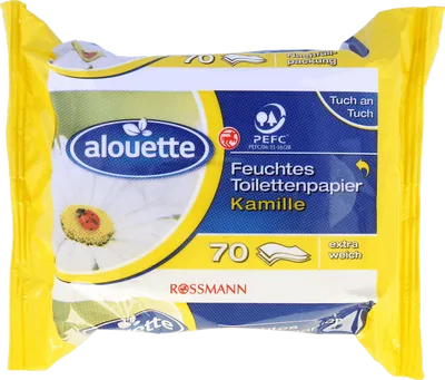 Alouette Feuchtes Toilettenpapier Kamille (Nawilżany papier toaletowy z ekstraktem z rumianku)