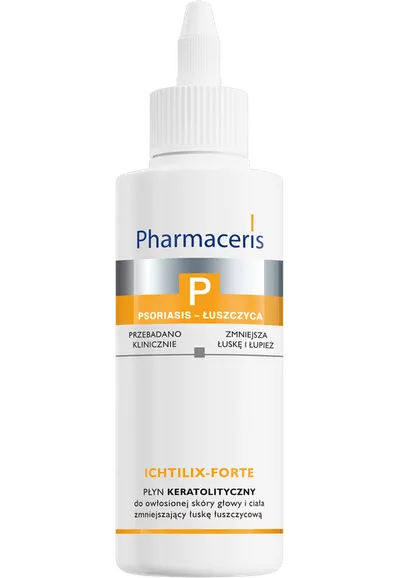 Pharmaceris P-Psoriasis, Łuszczyca, Ichtilix-Forte, Płyn keratolityczny do owłosionej skóry głowy i ciała