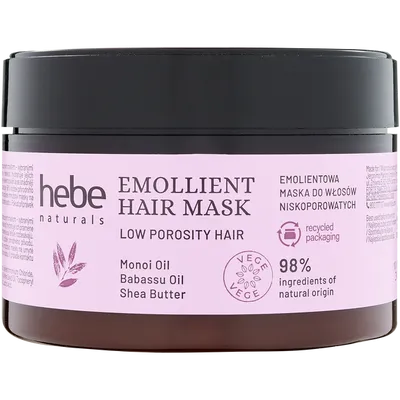 Hebe Naturals, Emolientowa maska do włosów niskoporowatych