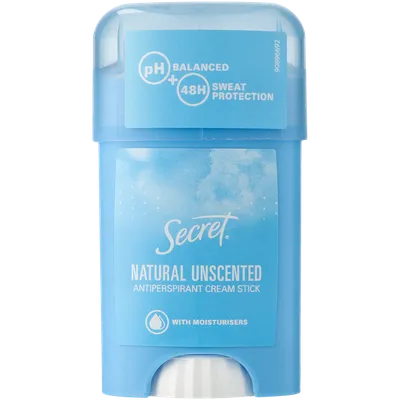 Secret Natural Unscented, Antiperspirant Cream Stick (Nawilżający antyperspirant w kremie)
