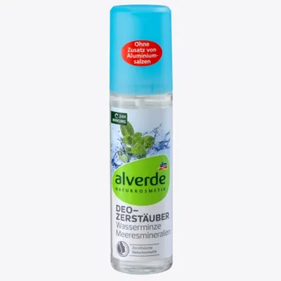 Alverde Deo Zerstäuber Deodorant Wasserminze Meeresmineralien (Dezodorant w sprayu z miętą i minerałami)
