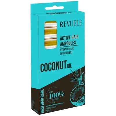 Revuele Rich Hair Care, Coconut Oil Active Hair Ampoules (Ampułki do włosów z olejem kokosowym)