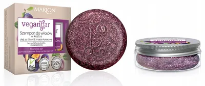 Marion VeganBar, Szampon do włosów w kostce `Olej ze śliwki & masło kakaowe`
