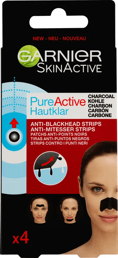 Garnier SkinActive, PureActive Kohle Hautklar Anti-Mitesser Strips (Czysta Skóa Aktywny Węgiel, Plastry przeciw zaskórnikom)