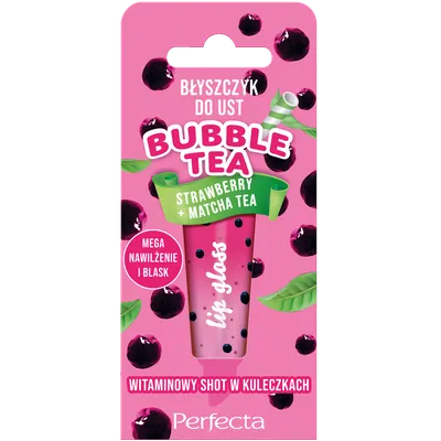 Perfecta Bubble Tea, Strawberry + Matcha Tea Lip Gloss (Błyszczyk do ust)